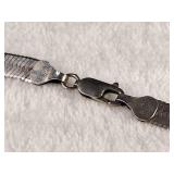 Herringbone Flat Silver Chain Necklace - 7mm - HCT - 925  18+ inches - 22.5g
