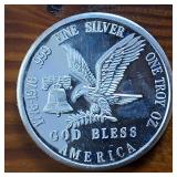 Honest 1 Oz Silver Bullion .999 Fine Silver :: Tri-State-Refining :: 1776-1976 :: God Bless Eagles