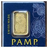 Certified: SUISSE 1 G FINE GOLD 999.9 :: Swiss Made PAMP :: Fine Gold Bar Investment