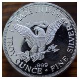 Genuine Silver Bullion Coin 1 troy oz. (BU) :: Double Eagle :: .999 Fine Silver :: Made in USA
