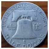 Lot of 2: 1952-D Franklin Half Dollars :: 90% silver, 10% copper coin :: .36 oz silver each :: $1 Face