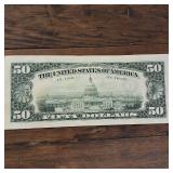 Fancy Note: Crisp 1990 $50 FRN 'Bleed Through' (Back to Front) :: Also a Full House :: RARE!