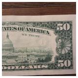 Fancy Note: Crisp 1990 $50 FRN 'Bleed Through' (Back to Front) :: Also a Full House :: RARE!