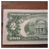 1963A $2 Red Seal United States Note  Fine but circulated - Jefferson :: note, pencil make on reverse