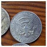 Lot of 4: 1964 Kennedy Half Dollars :: Circulated 90% Silver (4 coins  2 dollar face value)