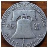 Lot Series of 4: 1951-D to 1954-D :: Franklin Half Dollars :: 90% silver :: .36 oz silver each :: $2 Face