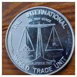 Excellent Bullion Coin (BU) .999 Fine Silver :: USA ::  World Trade Unit, Plucked Tax Payer