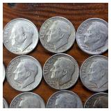 Large Lot of 20: Various Years Roosevelt Dimes :: 90% silver in circulated condition, 2 Dollar FV
