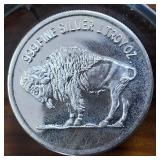 1 oz .999 Fine Silver Round Featuring Historic Buffalo and Indian Head Nickel (Bright Uncirculated)