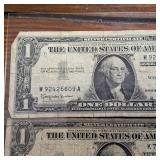 Lot of 3 Notes:  Series 1957A 1957D 1957D :: $1 Silver Certificates in circulated condition, Blue Seal