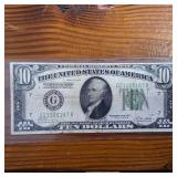 1928 FRN $10 Bill in circulated condition :: Redeemable in Gold :: Very Rare!