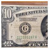 1928 FRN $10 Bill in circulated condition :: Redeemable in Gold :: Very Rare!