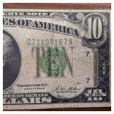 1928 FRN $10 Bill in circulated condition :: Redeemable in Gold :: Very Rare!