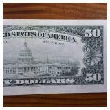 Crisp, uncreased:  Series 1990 High Number $50 FRN :: Bleed Through Error :: Rare!