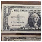 Lot of 3 Silver Certificates:  Series 1957 1957A 1957B :: Blue Seals : One Crisp, one high #