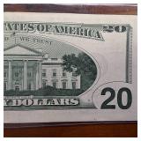 Rare 2001 $20 Federal Reserve Note - Significant Miscut/Offset Error : VF circulated condition