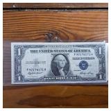 1935-E $1 Dollar Blue Seal Silver Certificate - High Serial #  92176171H : in plastic slip