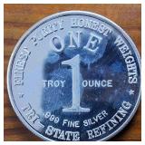 Tri-State-Refining :: Finest Purity Honest 1 Oz Silver Bullion .999 Fine Silver :: 1 God Bless :: Big 1