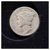 HUGE LOT! Nice Wooden Display case: 90% Silver Mercury Dimes(25) & 90% Silver Quarters(13)