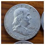 Lot of 9: TRIFECTA! Nice Franklin Half Dollars  3 Sequential Sets from 1961 to 1963 :: WOW!
