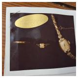 14K White Gold - Vintage 'Lady Hamilton' Cocktail Wristwatch Featuring Sapphires and Diamonds - Elegant 22 Jewel - 6 brilliant diamonds (real) - 17.83g total weight