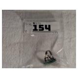 Natural stone - Sterling Ring -  Possibly Vintage Navajo style with Green Turqouise - Sz 5.75