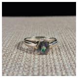 Mystic Topaz Solitare - Pear Shape - .925 - Sterling Silver - Size 7.25  2.3g