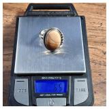 Large Jasper Ring - Sterling Silver - 6.5g - Reads size 5 due to flat back - Fits larger sz 6 +/-