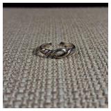 Sterling Silver - Adjustable Toe Ring - Sz. 3.75 - 1.1g