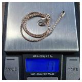 925 Sterling Silver - Italy - Rope Chain - 9 inch bracelet - 1.7g