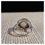 Rare Find! - Large Baltic Amber Half-Sphere - Sterling Silver Ring - Size 6.75 - 3.8g