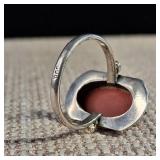 Vintage - Coral '800' - (80% Silver) Ring - Size 5 - 3.1g