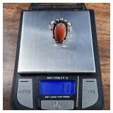 Vintage - Coral '800' - (80% Silver) Ring - Size 5 - 3.1g