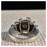Vintage - WM Co. - Silver Wings ring with Paua Shell Cabochon - Size 6 - 5.2g - 925  Sterling