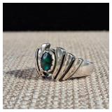 Vintage - WM Co. - Silver Wings ring with Paua Shell Cabochon - Size 6 - 5.2g - 925  Sterling