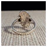 FIRE! - Size 8 - 8.25 - Fire Agate! - Sterling Silver Ring  4g