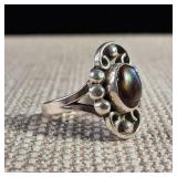 FIRE! - Size 8 - 8.25 - Fire Agate! - Sterling Silver Ring  4g