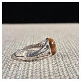 Tiger Eye! - Sterling Silver Ring - Size 9.5 - 2.5g