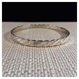 Sterling Silver - Twisted Bangle - Bracelet - Taxco Mexico - 16.1g - 6mm Wide