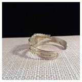 Classic Native American Thunderbird Bracelet w/ Turquoise - Cuff - .925 Sterling Silver - 17.8g