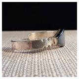 Sterling Silver Cuff Bracelet - Taxco Mexico - .925 and Onyx  17.3g