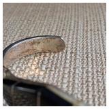 Sterling Silver Cuff Bracelet - Taxco Mexico - .925 and Onyx  17.3g