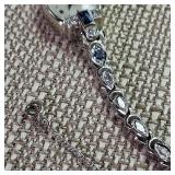 14K White Gold - Vintage 'Lady Hamilton' Cocktail Wristwatch Featuring Sapphires and Diamonds - Elegant 22 Jewel - 6 brilliant diamonds (real) - 17.83g total weight