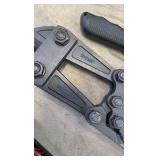 bolt cutters, pry bar