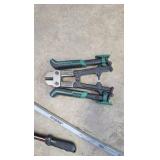 bolt cutters, pry bar