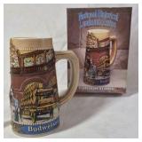 1987 Budweiser Stein – National Historical Landmark Series Clydesdale Stables Description: Ceramic beer