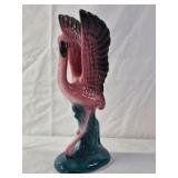 1983 Flamingo Figurine – Pink to Teal Glaze with Raised Wings