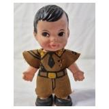 Vintage Plastic Doll – Boy in Military-Style Uniform