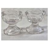 Vintage Glass Candlestick Holders