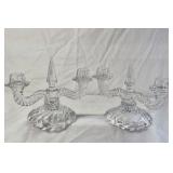 Vintage Crystal Candelabra Pair – Three-Arm with Twisted Branches